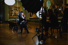 EOS My National Gallery, London - Claudia Winkleman filming