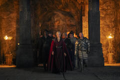 Clinton Liberty, Emma D'Arcy, Bethany Antonia, Phil Daniels, Max Wrottesley in House of the Dragon 2x07
