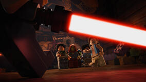 (S-D): Sig Greebling, Jedi Bob, Yesi Scala, e Beach Luke in scena da LEGO Star Wars Rebuild the Galaxy 1x03