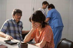 (S-D) Michele La Ginestra come Padre Daniele, Lorenza Indovina come Madre Daniele in Tutto Chiede Salvezza 1x03