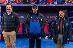 Jason Sudeikis, Brendan Hunt e Nick Mohammed in Ted Lasso 2x05