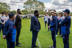 Nick Mohammed, Sam Richardson, Jason Sudeikis e Brendan Hunt in Ted Lasso 2x11