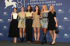 Delegazione del film The brutalist di Brady Corbet al photocall del film a Venezia 81 il 1 settembre 2024