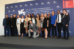 Delegazione del film The brutalist di Brady Corbet al photocall del film a Venezia 81 il 1 settembre 2024