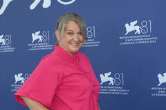 La produttrice Ada Solomon al photocall del film Anul nou care n-a fost di Bogdan Mureşanu a Venezia 81 il 1 settembre 2024