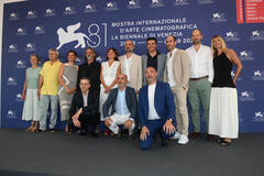 Delegazione del film Bestiari, erbari, lapidari di Massimo d'Anolfi, Martina Parenti a Venezia 81 il 3 settembre 2024