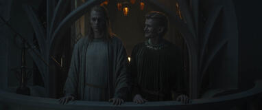 Charlie Vickers come Annatar e Charles Edwards come Celebrimbor in Il Signore degli Anelli: Gli Anelli del Potere 2x05