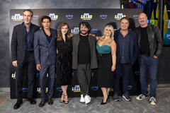 Paolo Calabresi, Cristiano Caccamo, Sara Lazzaro, Lillo Petrolo, Katia Follesa, Corrado Guzzanti, Pietro Sermonti al photocall di Sono Lillo - Stagione 2