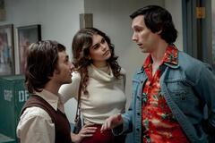 Lorne Michaels (Gabriel LaBelle), Jacqueline Carlin (Kaia Gerber), Chevy Chase (Cory Michael Smith) in Saturday Night