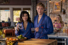 (S-D) Eve Hewson come Amelia Sacks, Billy Howle come Benji Winbury in The Perfect Couple 1x01