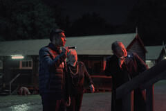 (S-D) DI Ravi Dhillon (Nikesh Patel), Linda Jones (Joan Hodges), Nick Holness (Alex Ferns) in The Devil's Hour 1x01