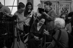 Dalia Frediani e Rosaria D'Urso sul set del film La Badante di Vincenzo Marra