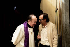 Maurizio Casagrande e Giovanni Esposito sul set del film La Badante di Vincenzo Marra