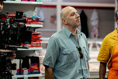 Vincenzo Marra sul set del film La Badante di Vincenzo Marra