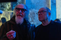 Roberto D'Agostino e Carlo Verdone in Vita da Carlo - Stagione 3 - Immagini dal set