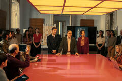 (S-D) Loris De Luna come Federico, Roberto De Francesco come Vittorio, Laura Adriani come Marina in Mica E' Colpa Mia