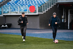 Francesco Totti e Alessandro Del Piero allo Stadio Olimpico per l'incontro con Anthony Mackie per celebrare l'arrivo al cinema del film Captain America: Brave New World.