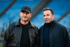Francesco Totti e Alessandro Del Piero allo Stadio Olimpico per l'incontro con Anthony Mackie per celebrare l'arrivo al cinema del film Captain America: Brave New World.