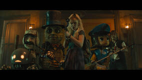 Herman (voce di Anthony Mackie), PopFly (voce di Brian Cox), Mr. Peanut (voce di Woody Harrelson), Michelle (Millie Bobby Brown), Penny Pal (voce di Jenny Slate) e Keats (Chris Pratt) in The Electric State