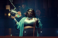 Nicolas Maury, Déborah Lukumuena, Vincent Cassel in Banger - Immagine dal set