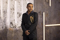 Jim Caesar partecipa alla première mondiale di Havoc di Netflix al BFI IMAX il 15 aprile 2025 a Londra, Inghilterra