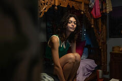 Martina Gatti sul set del film L'Amore, in teoria