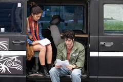 Nicolas Maupas sul set del film L'Amore, in teoria