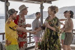 Paolo Camilli, Bruno Gouery, Jennifer Coolidge in The White Lotus 2x04