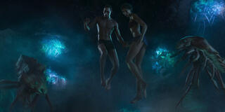 (S-D) Jason Winston George come Afriel e Rosario Dawson come Dr. Mirny in Love, Death & Robots 3x06