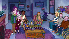 (S-D) Paul Reiser come Elliot Cooper, Abbi Jacobson come Shira Schwooper, Lisa Edelstein come Naomi Schwartz, Nicole Byer come Kendra, Avia Fields come Walter Hooper-Schwooper e Benjamin Hooper-Schwooper, Michaela Dietz come Hannah Schwooper, Angelique Cabral come Jen, Max Greenfield come Yoshi Schwooper e Ben Feldman come Avi Schwooper in Long Story Short