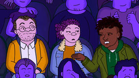 (S-D) Ben Feldman come Avi Schwooper, Abbi Jacobson come Shira Schwooper e Nicole Byer come Kendra in Long Story Short