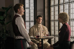 Owen Daniels (A.I. Guy), Robbie Amell (Nathan), Allegra Edwards (Ingrid) in Upload 3x02