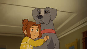 Daphne Grimm (voce di Leah Newman) e Elvis in Le Sorelle Grimm 1x01