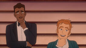 Charming (voce di Abubakar Salim) e Mirror (voce di Harry Trevaldwyn) in Le Sorelle Grimm 1x05