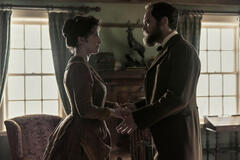 (S-D) Betty Gilpin come Crete Garfield, Michael Shannon come James Garfield in Death by Lightning 1x02