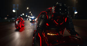 Una scena dal film Tron: Ares