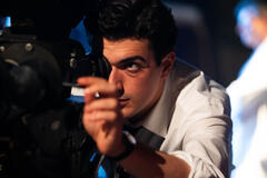 Giacomo Giorgio sul set di Carosello In Love