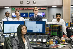 David Jonsson, Ben Lloyd-Hughes, Harry Lawtey, Sagar Radia, Myha'la Herrold in Industry 1x04