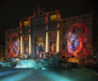 Foto Fontana di Trevi per l'anteprima italiana di The Beauty a Roma, il 19 gennaio 2026