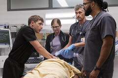 Gerran Howell, Taylor Dearden, Ned Brower, Brandon Mendez Homer in The Pitt 1x02