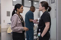 Shabana Azeez, Isa Briones in The Pitt 1x03