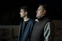 Emanuele Maria Di Stefano e Valerio Mastandrea sul set del film La città dei vivi