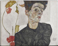 Egon Schiele, Self-Portrait with Chinese Lantern Plant, 1912