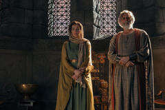 Queen Ahinoam (Ayelet Zurer) e Abner (Oded Fehr) in La Casa di Davide 1x04