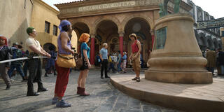 (S-D) Mackenyu come Roronoa Zoro, Jacob Romero come Usopp, Emily Rudd come Nami, Taz Skylar come Sanji, Iñaki Godoy come Monkey D. Luffy in One Piece - Stagione 2