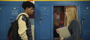 Merritt (Caleb Baumann), Flora (Leven Miranda) in It's Not Like That