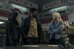 Kimiko (Karen Fukuhara), Billy Butcher (Karl Urban), Annie January aka Starlight (Erin Moriarty) in The Boys 5x01