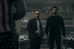 Dr. Sameer Shah (Omid Abtahi), Billy Butcher (Karl Urban) in The Boys 5x02