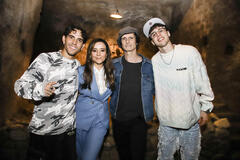 AKA 7even, Catalina Sandino Moreno, Scott McCord e LDA in un tour nei cunicoli della Galleria Borbonica a Napoli per la promozione di FROM S4
