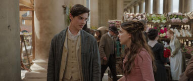 (S-D) Louis Partridge come Tewksbury, Millie Bobby Brown come Enola Holmes in Enola Holmes
